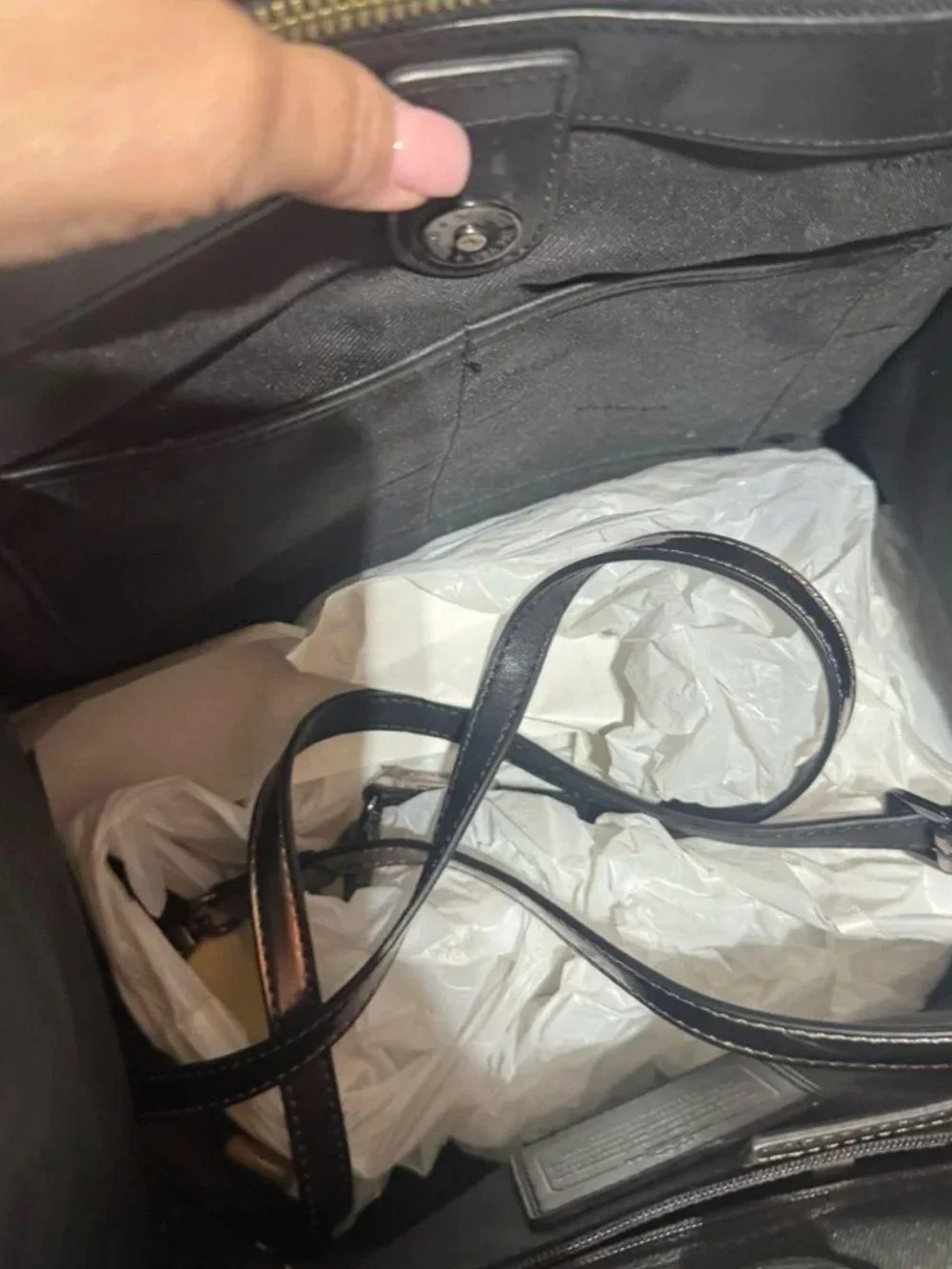 Coach Snake-Print Satchel in Black, Cream & Taupe